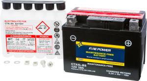 Fire Power Maintenance-Free Sealed Battery -Grom, CRF110 & 125F, KLX110, TTR125